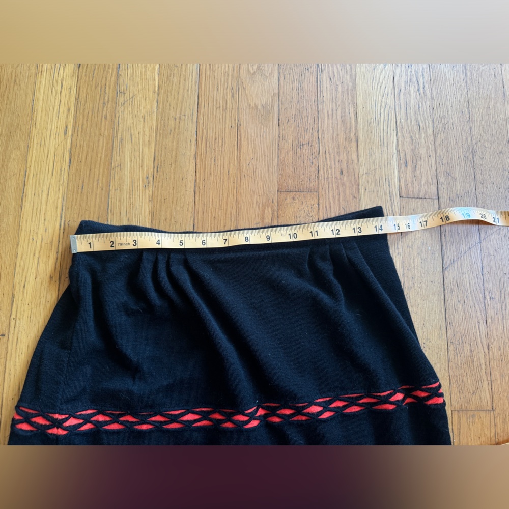 70s Vintage Banff Knit Black and Neon Striped Maxi Skirt - Picture 4 of 5